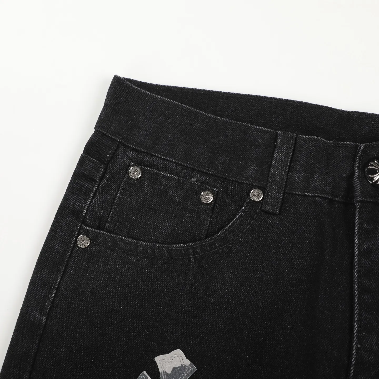 P260 Chrome Hearts Chrome Hearts Black Multi-leather Elements Full of Details Washed Jeans Authentically Restore the Ultimate Vintage Texture Three-Dimensional Fit Loose and Comfortable, Not Slimming Appearing Tall and Slim Made by a Manufacturer Original Quality Control Same Style for Men and Women Can Be Matched for Couples Versatile Recommendations Must-Have Jeans for All Seasons Fashionistas Have Been Disappointed From the Quality Selection of Fabrics, Cutting of Details, and Matching of Patterns, Everything Is Impeccable! The upper body is so handsome when worn...it can be easily worn by men, women and children! The craftsmanship is made of heavy-duty washed pure cotton denim fabric. After washing, it is soft and thick and looks very stylish when worn. Color: black Size: 28 30 32 34 36